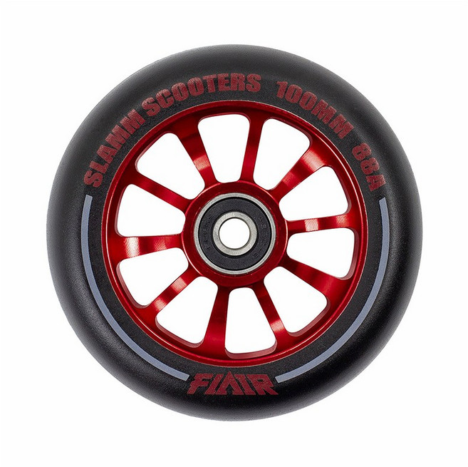 스턴트스쿠터 알루미늄 alloy 바퀴 스쿠터휠 scooter wheels 슬램스쿠터 정품 교체 바퀴 1개입 Abec9 베어링 포함 360호환 일반적인 스쿠터에 교체가능, 빨강, 1개