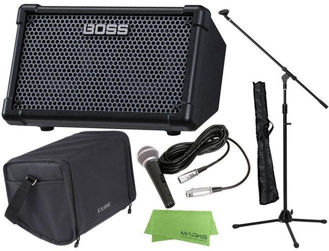 BOSS CUBE STREET II BLACK[CUBE-ST2]+ Battery-Powered Stereo Amplifier P-2] 케이스+보컬 세트