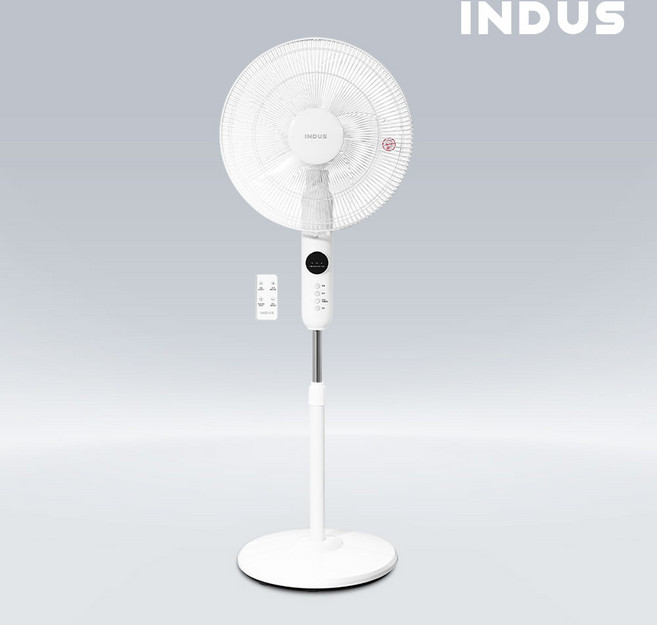 인더스 16인치 키높이 스탠드 리모컨 대형 선풍기 거실 가정용 업소용 IN-A16, 화이트
