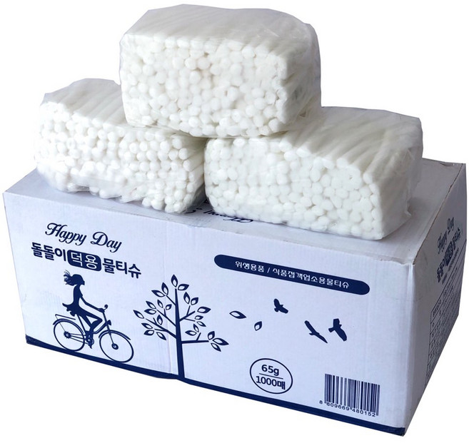 해피데이 덕용물티슈 70gsm 엠보 1000매 업소용 식당용, 1000개입, 1세트