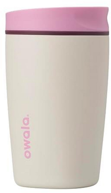 Owala SmoothSip 슬라이더 단열 스테인리스 스틸 커피 텀블러 재사용 가능한 아이스 컵 핫 여행용 머그 BPA 프리 591.5ml(20온스) 핑크/탠(데이브레이, 손잡이 없음, 데이브레이크