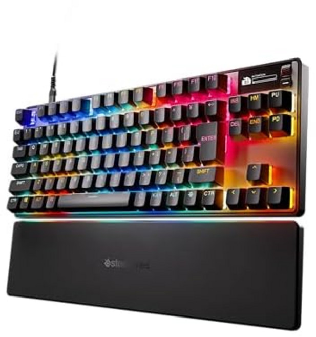 SteelSeries 라피드탭 텐키리스 게이밍 키보드 일본어 배열 OmniPoint 스위치 OLED 디스플레이 Apex Pro TKL Gen 3 JP 블랙 647