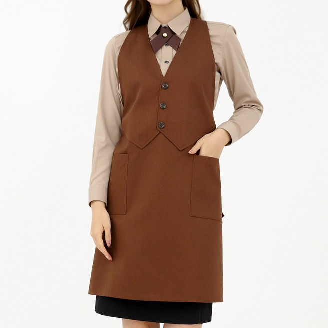 휴니패코 국내산 목걸이형 앞치마 N-11, 1개, 브라운