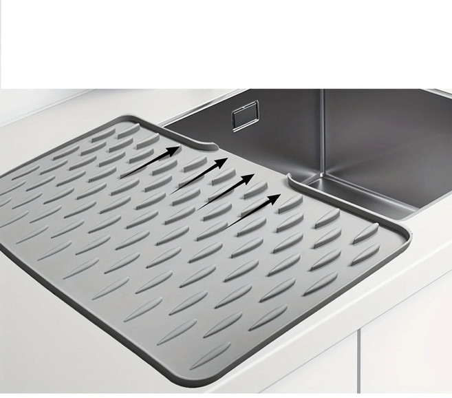 셀렉트템 주방 싱크대 실리콘 식기건조대 드라잉 건조 설겆이, 1개, 그레이, 1단