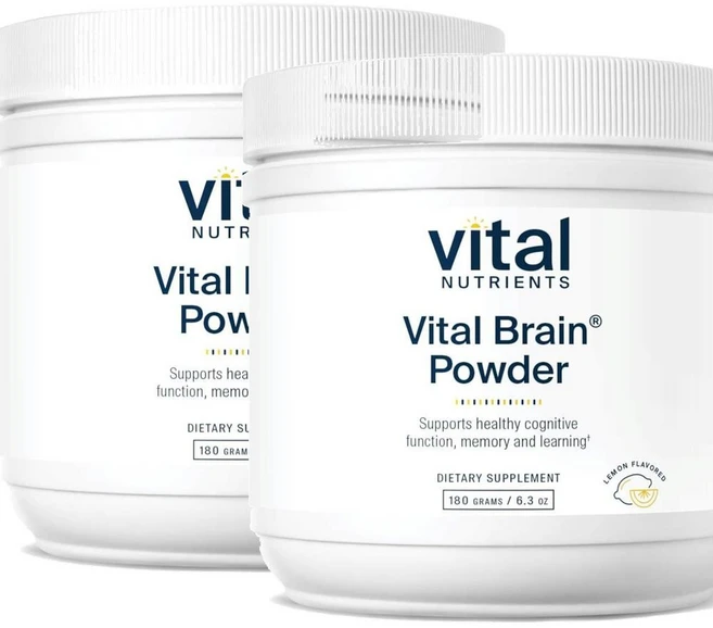 바이탈 뉴트리언츠 바이탈 브레인 파우더 포스파티딜세린 아세틸-L-카르니틴 레몬맛 Vital Nutrients Vital Brain Powder, 180g, 2개 - 쿠팡