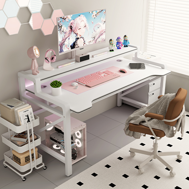 컴퓨터 책상 선반형 카본 게이밍 책상 학생용 사무용 책상 2color, 화아트