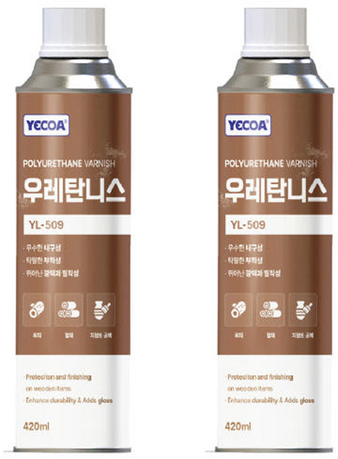 영일 YL-509 우레탄니스 고광택 투명, 2개