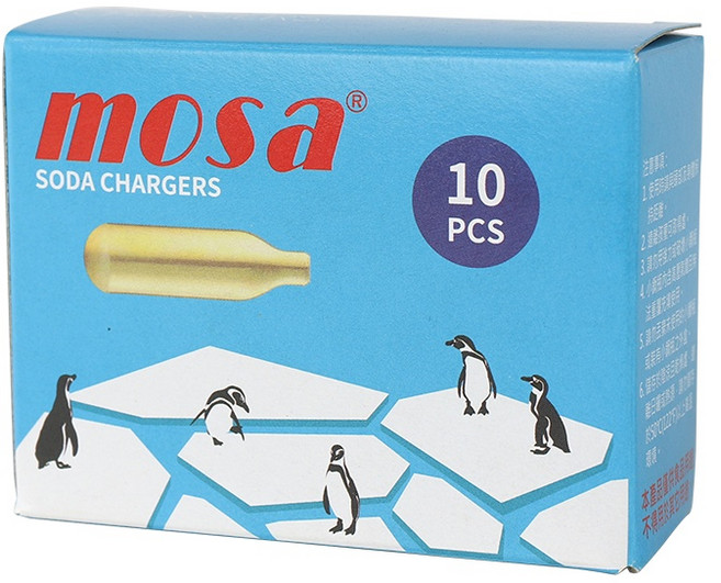 mosa 氣泡氣彈/奶油氣彈/氮氣氣彈, 1個, 8g CO2氣泡氣彈 企鵝外盒版