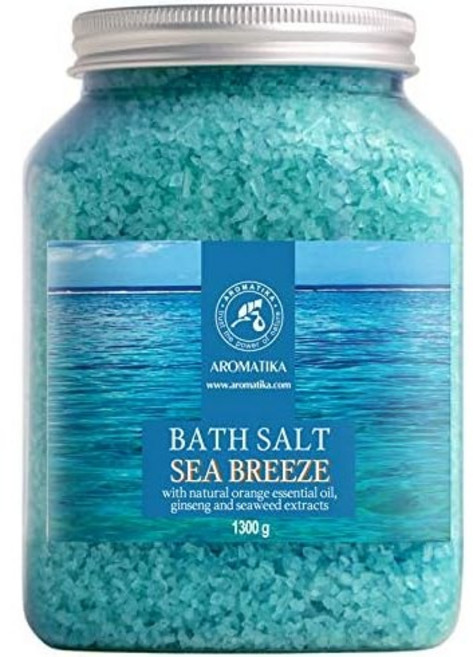 Bath Sea Salt 46 Oz - Sea Breeze Salt - 천연 목욕 바다 소금 - 숙면에 - 이완 - 진정 - 바디 케어 - 뷰티 - 아로마테라피, 1.32 Pound (Pack of 1), 1개