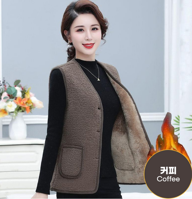 양털융기모조끼 뽀글이조끼 양털조끼 기모 여성조끼