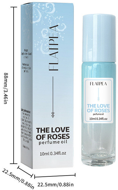 FLATPEA 無人區玫瑰香水精油 滾珠 漸變瓶 10ml, 1個, 買即默認免責聲明且需承擔責任),正常規格