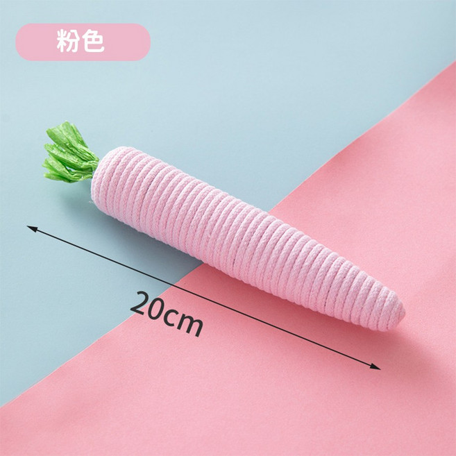 告白汪喵 響聲紅蘿蔔貓咪玩具, 粉色, 1個