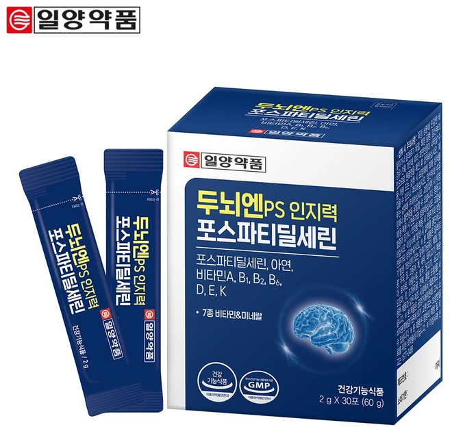 런칭 일양약품 두뇌엔 PS 인지력 포스파티딜세린 기억력 인지력 개선 두뇌건강 분말 스틱형, 1개, 30회분 - 쿠팡