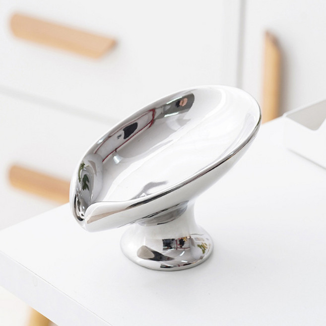 욕실 인테리어 세라믹 토끼 비누받침대, 실버, 1개