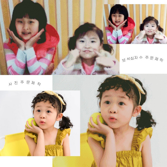 보석자수나라 보석십자수 주문제작 사진 도안 제작, 패브릭원단형, 30x40 & 40x30cm, 1개