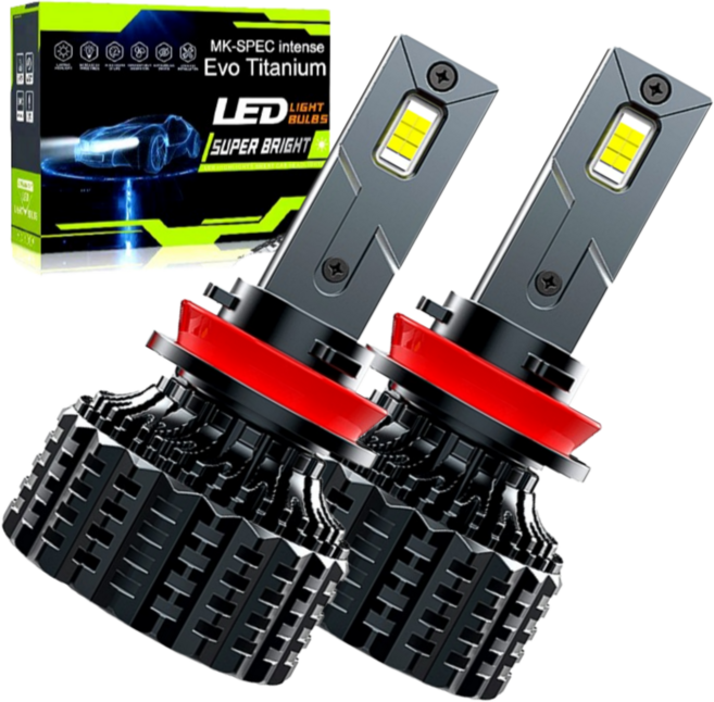 자동차 LED 라이트 전조등 전차종 완벽호환 12~24v 에보 티타늄 H7 H4 H1 H8 9005 9006 881, 2개
