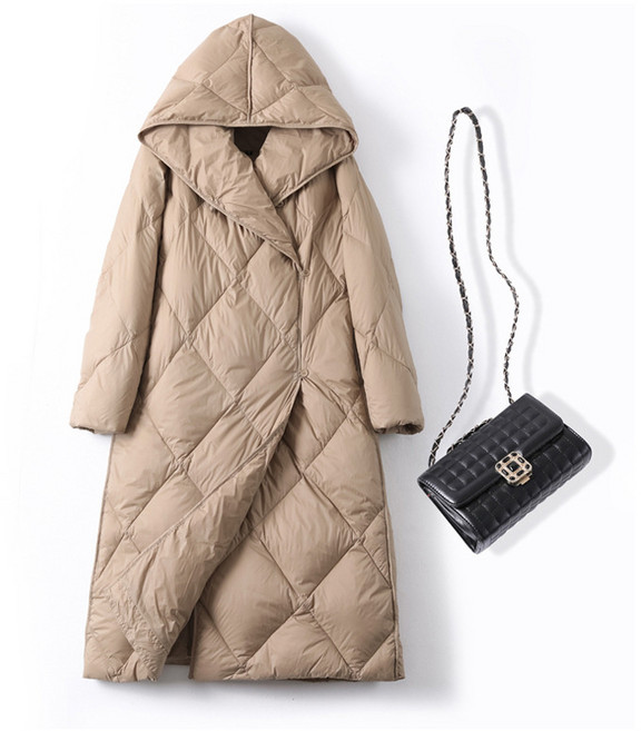 여성 패딩점퍼 패딩녀 하프기장 무릎까지 오는 화이트 오리털 프리미엄 빅사이즈 슬림 여성 코트 패션