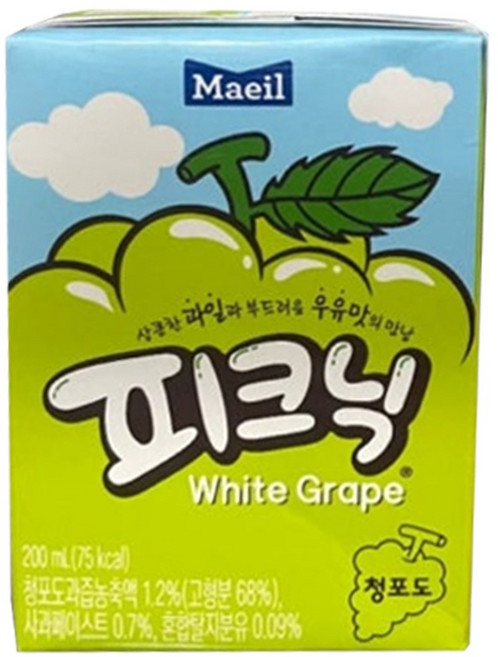 매일 청포도 200ml x 48팩 24팩x2박스 과수원 주스 사과, 48개