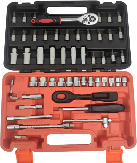 울튼 리뉴얼 크롬스텐강 전문가용급 라쳇 복스 렌치세트, 1세트, 53pcs