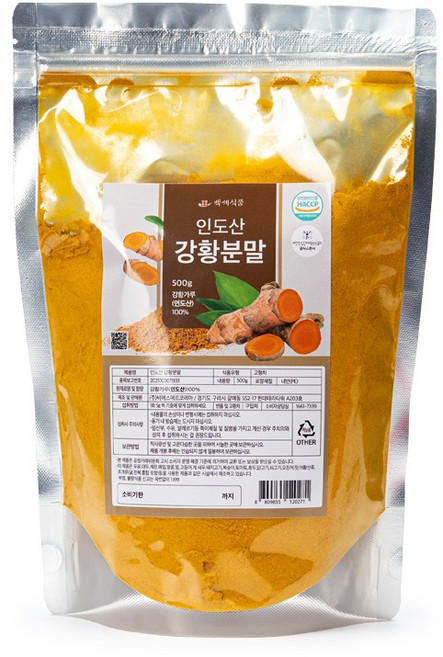 백세식품 강황가루 인도산 HACCP 인증제품, 2개, 500g