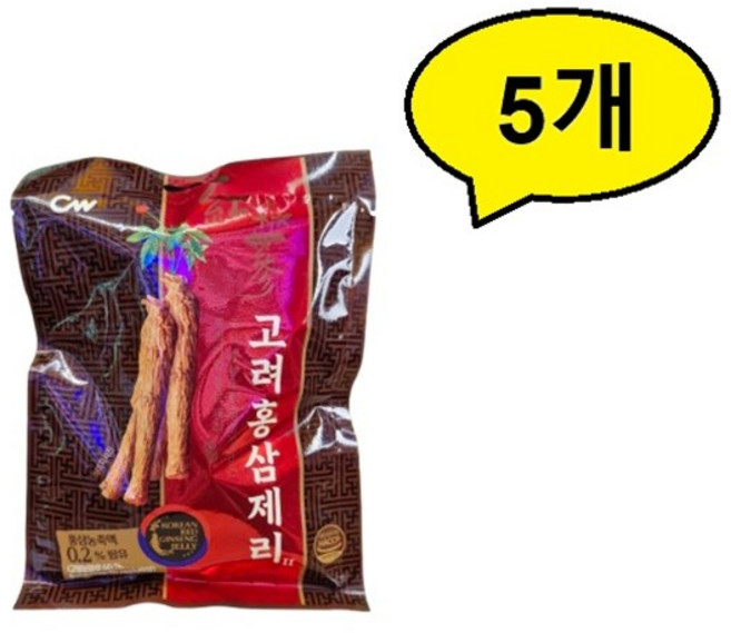 청우식품 고려홍삼제리2, 5개, 104g