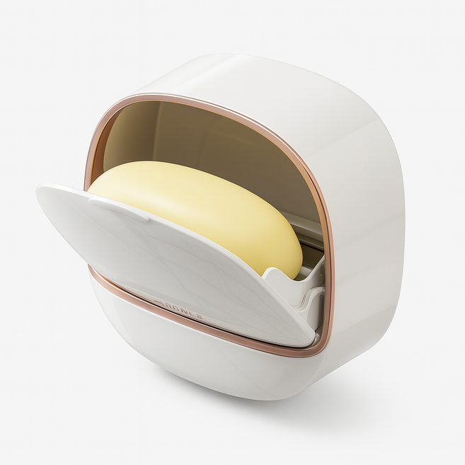 브리준 뽀송뽀송 비누케이스 1+1 무타공 욕실 벽걸이, 화이트+화이트, 2개