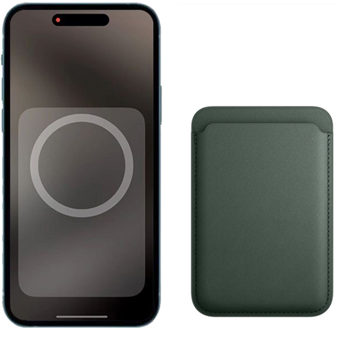 아이시(isee) 아이폰 애니메이션 호환 맥세이프 강력자석 파인우븐 카드지갑, 에버그린(파인우븐), 1개