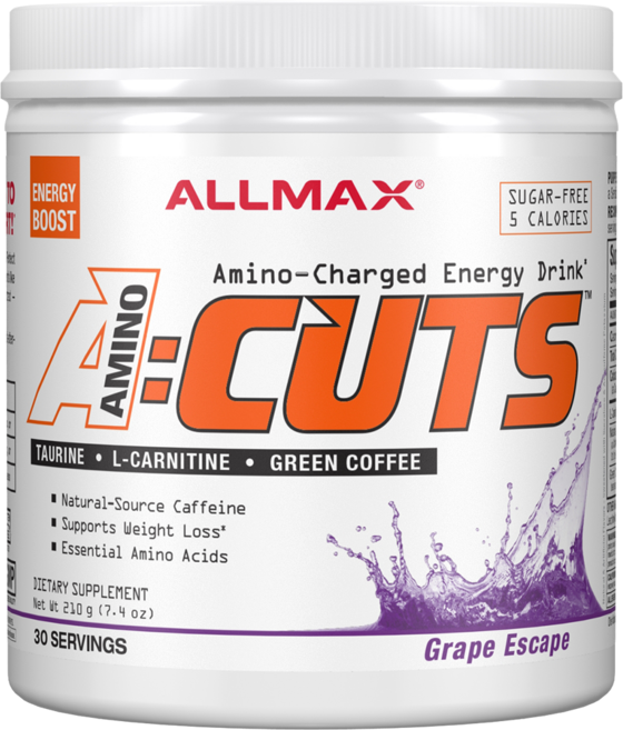 올맥스 Allmax A 컷 아미노-차지드 에너지 드링크 포도맛 복합아미노산, 1개, 210g, 210g