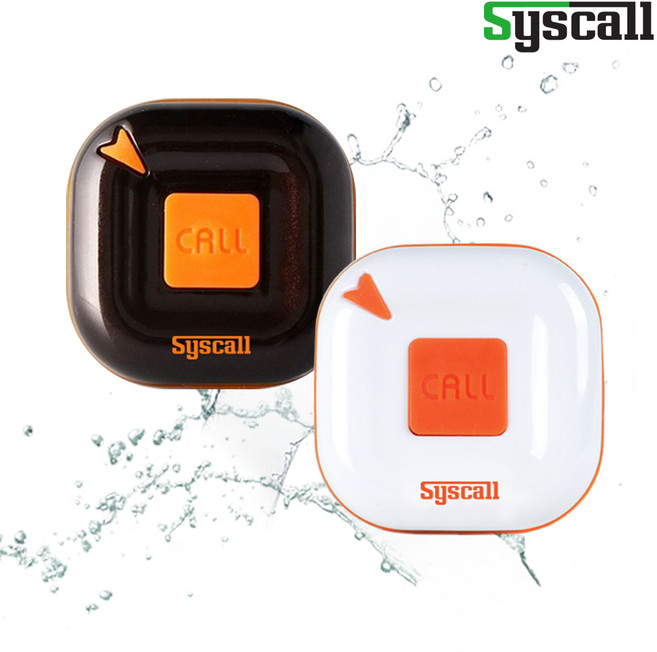 씨스콜 생활방수 호출벨 ST-100 화이트/블랙 콜벨 테이블벨 병원벨, 1개, 블랙 실버