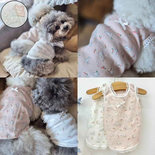 강아지 메리야스 난닝구, 1개, 화이트