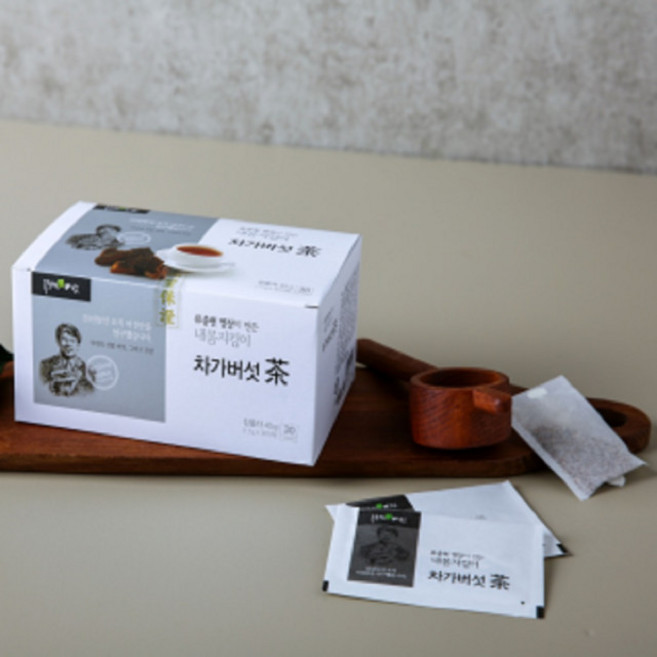 차가버섯차 물처럼 마시는 건강차 티백 형태로 간편하게 즐기는 약용버섯차 가족 건강관리 위한 무카페인 무첨가 건강 약재 차, 1박스, 30개입, 45g