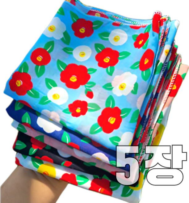 온리 동백꽃스카프손수건 제주 예쁜 동백 꽃 무늬 순면 목 단체 여행 단합 여성 손수건 스카프