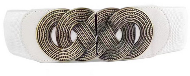 典雅古銅柔美黑線條寬腰封 時尚腰帶 B895