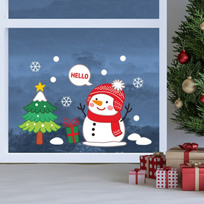 [동화오피스] 유니테크 크리스마스 데코스티커 GDT-8703 멋진 눈사람