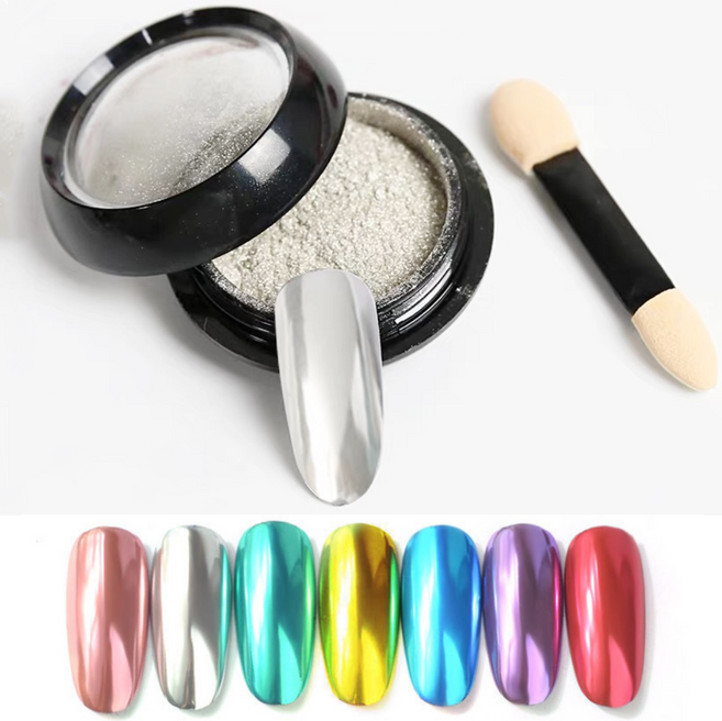 네일블라썸 글리터 /, 1개, 미러 파우더 - 실버