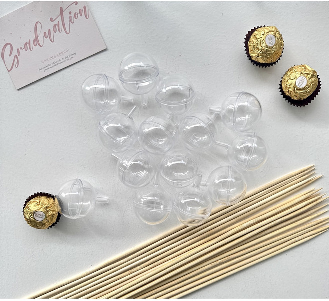 더 라넌큘러스 플라워 초콜릿 꽃다발 만들기 키트, 10개, 투명