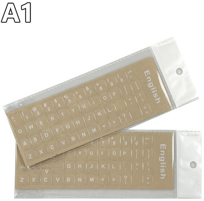 18x6 5cm 히브리어 흰색 문자 키보드 레이아웃 스티커 버튼 알파벳 노트북 데스크탑 컴퓨터 보호 필름, A1, 1개