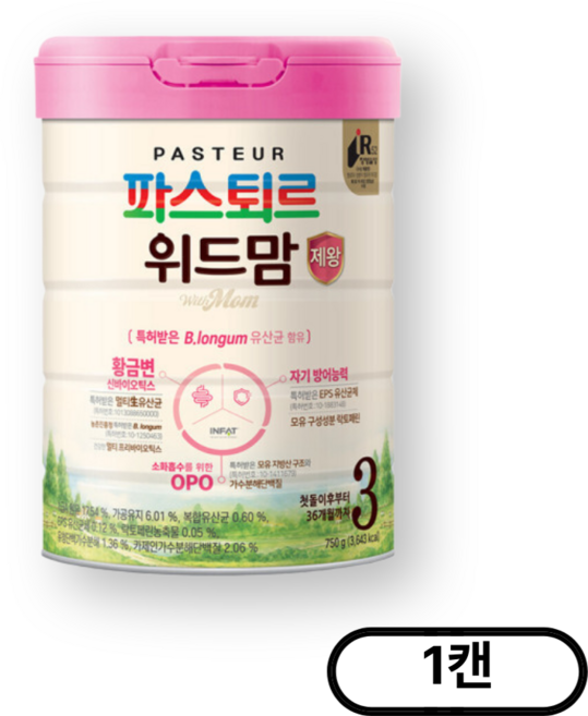 파스퇴르 위드맘 3단계 분유, 750g, 1개