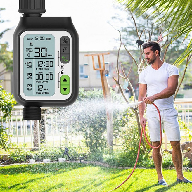 HK sell 링크톡 자동 물주기 레인 센서 화단 급수기, 블랙, 블랙, 1개