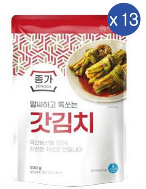 종가 갓김치, 13개, 500g