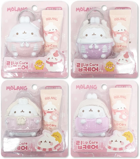 몰랑 립케어 4종 풀세트 피규어 키링 귀여운 선물용(2026.08.20까지 혹은 그 이후. 립케어용기와 내용물은 모두 국내생산입니다.), 4개, 4g, 무향 - 쿠팡