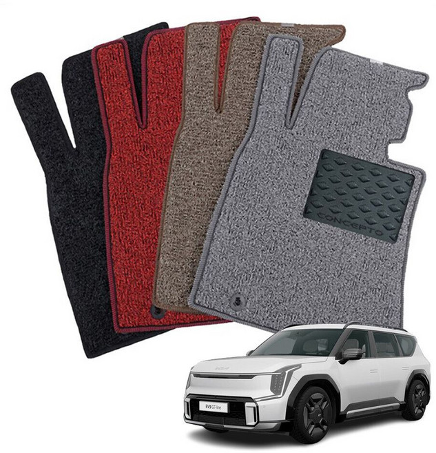 컨셉토 엣지확장형 코일매트 EV9 운전석1P hbs*2707Xs, 164 6인승 - 레드, 1개, 레드