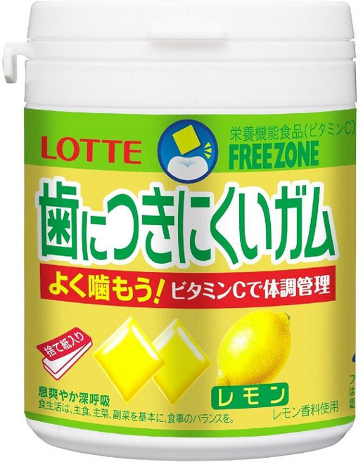일본 롯데 이에 잘 들러붙지 않는 껌 레몬맛 보틀, 138g, 1개