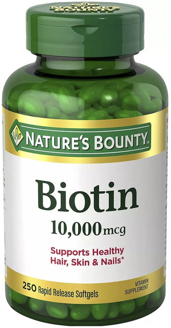 NATURE'S BOUNTY 生物素速釋軟膠囊 10000mcg, 250顆, 1罐