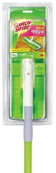 원터치 밀대 바닥청소 막대걸레 청소포 홀더 클립형 청소용이 360도회전 스카치브라이트 먼지제거 물청소