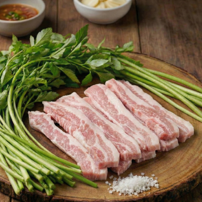 소노마푸드 미나리 먹여키운 국내산 돼지 프리미엄 명품 항정살 구이용 냉장, 4개, 500g