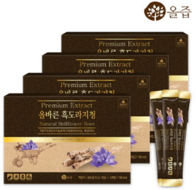 올즙 올바른 흑도라지청스틱 30포, 10g, 30개입, 4박스