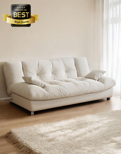 BARONTE 포근한 구름 쇼파베드 침대형 쇼파 쇼파침대 리클라이너 접이식 소파, 밝은 베이지