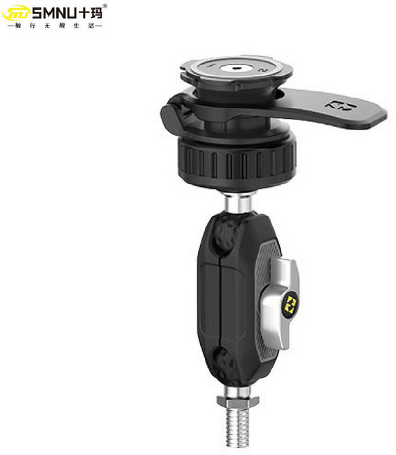 SMNU 라이더굿즈 램마운트 쿼드락 스타일 가드댐퍼 퀵카드 VER2 오토바이 자전거 충격흡수 핸드폰 거치대, M10볼트형, 블랙