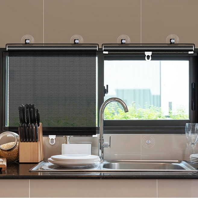 작은창 무타공 붙이는블라인드 창문햇빛가리개, 1개